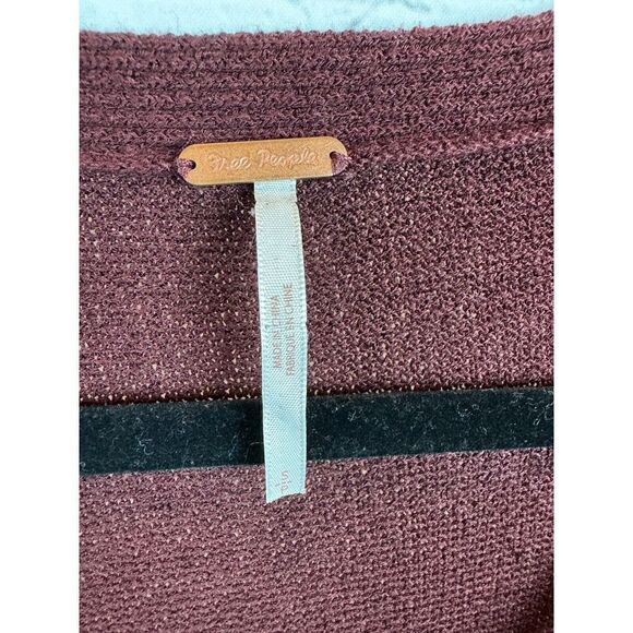 FREE PEOPLE brown rayon blend tunic style sweater pullover size S - Picture 2 of 8